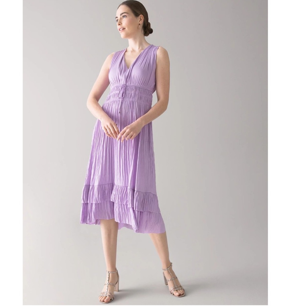 WHBM Elegant Lavender Sleeveless Midi  Dress